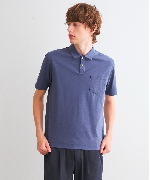 three dots(スリードッツ)の「ハイゲージリップル ポロシャツ(ポロシャツ・メンズ・ホワイト/ブラック/ダークブルー・SMALL/MEDIUM/LARGE)」の3枚目の写真