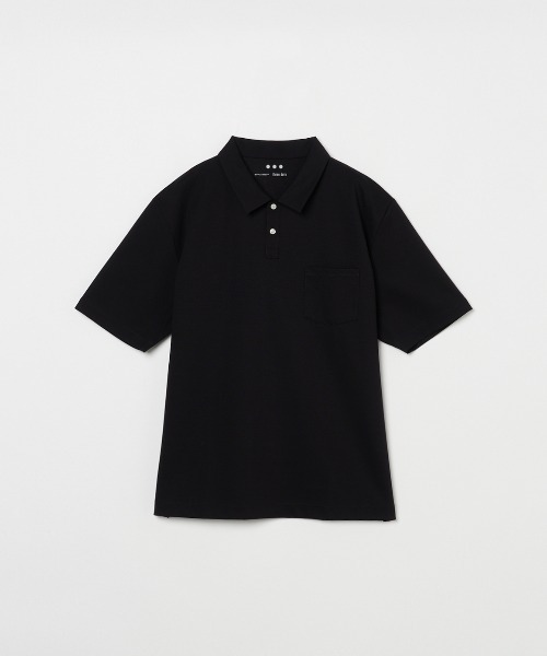 three dots(スリードッツ)の「ハイゲージリップル ポロシャツ(ポロシャツ・メンズ・ホワイト/ブラック/ダークブルー・SMALL/MEDIUM/LARGE)」の2枚目の写真