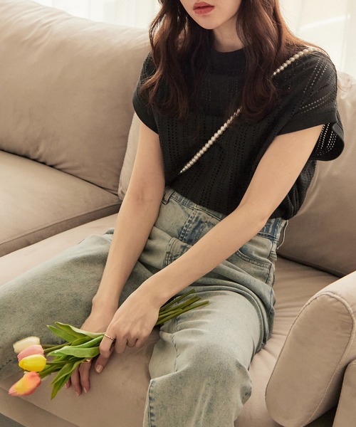 CHAN ME(チャンミ)の「アイレットプチハイネックプルオーバー(Tシャツ/カットソー・レディース・ブラック/イエロー/ホワイト・X-LARGE/LARGE/MEDIUM)」の19枚目の写真
