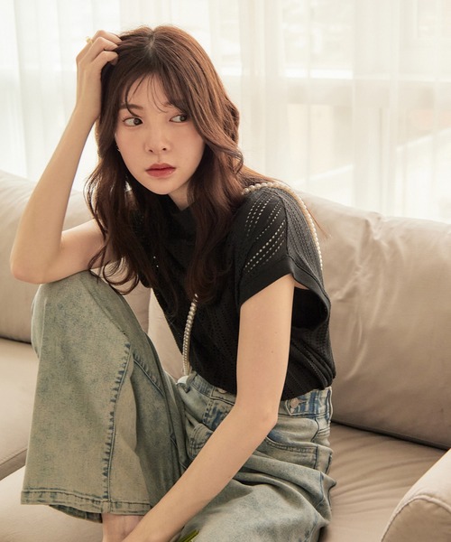 CHAN ME(チャンミ)の「アイレットプチハイネックプルオーバー(Tシャツ/カットソー・レディース・ブラック/イエロー/ホワイト・X-LARGE/LARGE/MEDIUM)」の8枚目の写真