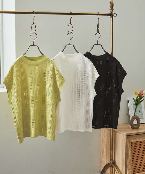 CHAN ME(チャンミ)の「アイレットプチハイネックプルオーバー(Tシャツ/カットソー・レディース・ブラック/イエロー/ホワイト・X-LARGE/LARGE/MEDIUM)」の4枚目の写真