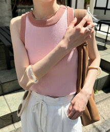 mystic | 【WEB限定カラーあり】配色ニットタンク(タンクトップ)