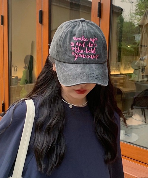 TONE SELECT GOODS（トーンセレクトグッズ）の「pur chouchou/ロゴ刺繍キャップ P4254（キャップ・レディース・グリーン/アイボリー/ダークグリーン/ダークブラウン/ブラック/ピンク・FREE）」の22枚目の写真