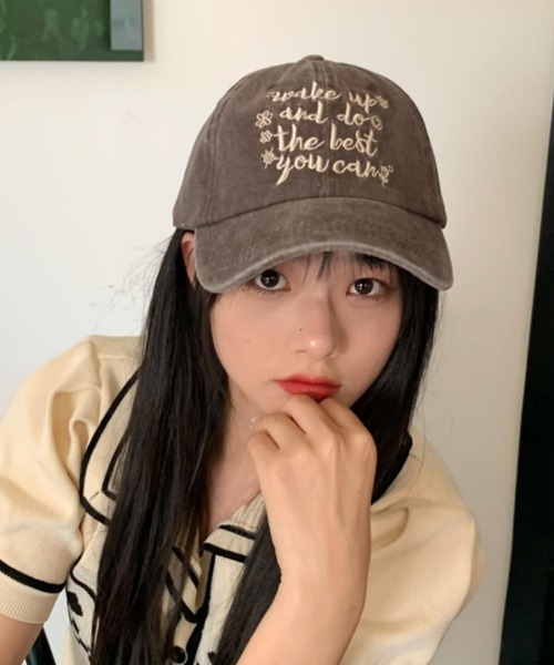 TONE SELECT GOODS（トーンセレクトグッズ）の「pur chouchou/ロゴ刺繍キャップ P4254（キャップ・レディース・グリーン/アイボリー/ダークグリーン/ダークブラウン/ブラック/ピンク・FREE）」の21枚目の写真