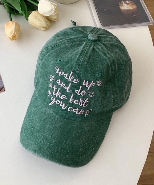 TONE SELECT GOODS（トーンセレクトグッズ）の「pur chouchou/ロゴ刺繍キャップ P4254（キャップ・レディース・グリーン/アイボリー/ダークグリーン/ダークブラウン/ブラック/ピンク・FREE）」の14枚目の写真