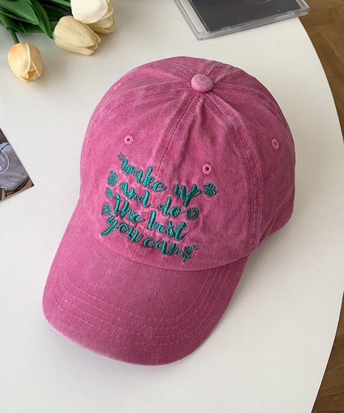 TONE SELECT GOODS（トーンセレクトグッズ）の「pur chouchou/ロゴ刺繍キャップ P4254（キャップ・レディース・グリーン/アイボリー/ダークグリーン/ダークブラウン/ブラック/ピンク・FREE）」の13枚目の写真