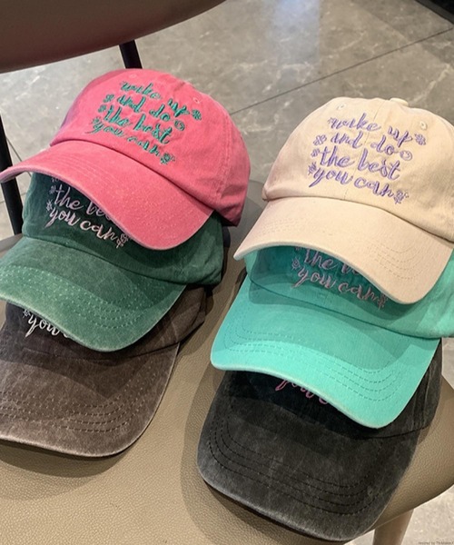 TONE SELECT GOODS（トーンセレクトグッズ）の「pur chouchou/ロゴ刺繍キャップ P4254（キャップ・レディース・グリーン/アイボリー/ダークグリーン/ダークブラウン/ブラック/ピンク・FREE）」の12枚目の写真