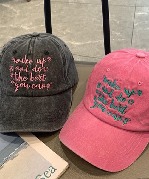 TONE SELECT GOODS（トーンセレクトグッズ）の「pur chouchou/ロゴ刺繍キャップ P4254（キャップ・レディース・グリーン/アイボリー/ダークグリーン/ダークブラウン/ブラック/ピンク・FREE）」の10枚目の写真