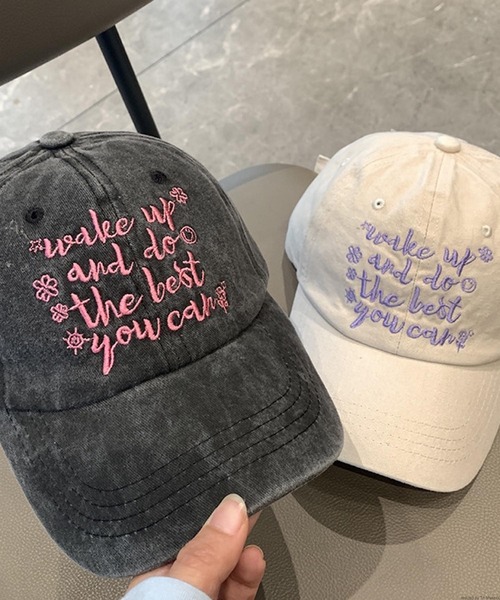 TONE SELECT GOODS（トーンセレクトグッズ）の「pur chouchou/ロゴ刺繍キャップ P4254（キャップ・レディース・グリーン/アイボリー/ダークグリーン/ダークブラウン/ブラック/ピンク・FREE）」の8枚目の写真