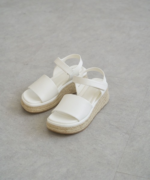 notch.(ノッチ)の「ジュートウエッジサンダル(サンダル・レディース・オフホワイト/ブラック/シルバー系・M/L)」の5枚目の写真