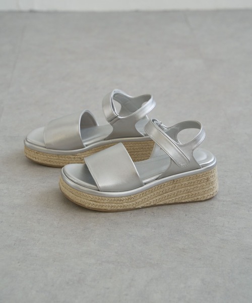 notch.(ノッチ)の「ジュートウエッジサンダル(サンダル・レディース・オフホワイト/ブラック/シルバー系・M/L)」の6枚目の写真