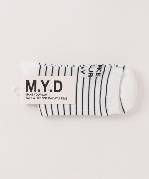 MAKE YOUR DAY(メイクユアデイ)の「MYDボーダーロゴソックス(ソックス/靴下・キッズ・ブラック/ブルー/ネイビー/レッド・24/21/18/15 )」の5枚目の写真