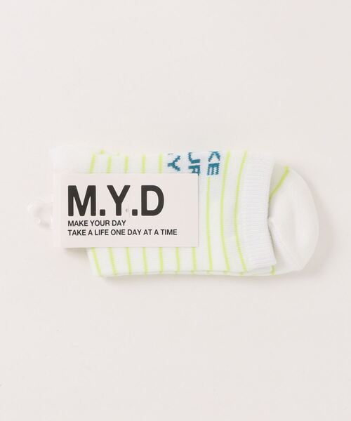 MAKE YOUR DAY(メイクユアデイ)の「MYDボーダーロゴソックス(ソックス/靴下・キッズ・ブラック/ブルー/ネイビー/レッド・24/21/18/15 )」の7枚目の写真