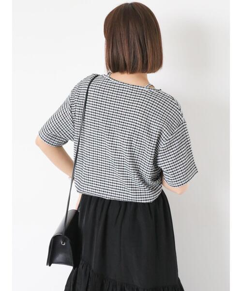 ehka sopo(エヘカソポ)の「ギンガムチェックプルオーバー(Tシャツ/カットソー・レディース・グリーン/イエロー/ブラック/ラベンダー・F)」の14枚目の写真