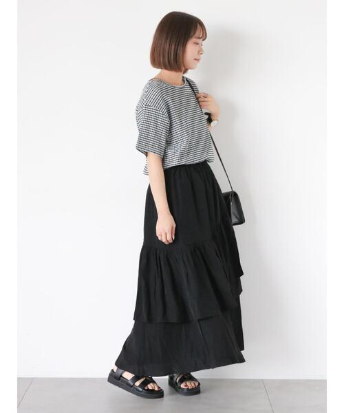 ehka sopo(エヘカソポ)の「ギンガムチェックプルオーバー(Tシャツ/カットソー・レディース・グリーン/イエロー/ブラック/ラベンダー・F)」の16枚目の写真