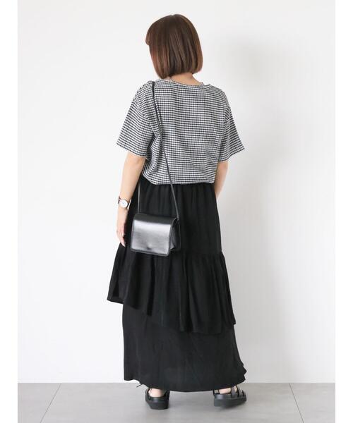 ehka sopo(エヘカソポ)の「ギンガムチェックプルオーバー(Tシャツ/カットソー・レディース・グリーン/イエロー/ブラック/ラベンダー・F)」の17枚目の写真