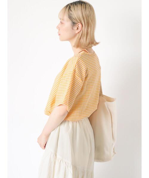 ehka sopo(エヘカソポ)の「ギンガムチェックプルオーバー(Tシャツ/カットソー・レディース・グリーン/イエロー/ブラック/ラベンダー・F)」の18枚目の写真