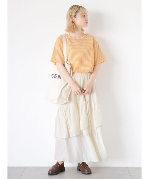 ehka sopo(エヘカソポ)の「ギンガムチェックプルオーバー(Tシャツ/カットソー・レディース・グリーン/イエロー/ブラック/ラベンダー・F)」の11枚目の写真