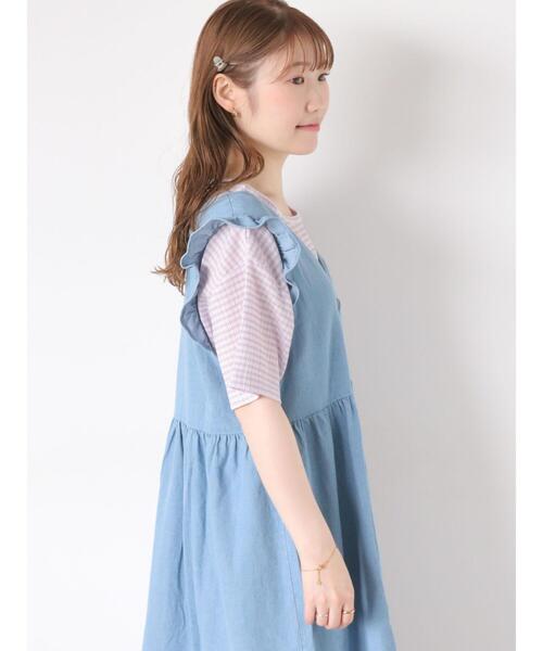 ehka sopo(エヘカソポ)の「ギンガムチェックプルオーバー(Tシャツ/カットソー・レディース・グリーン/イエロー/ブラック/ラベンダー・F)」の6枚目の写真