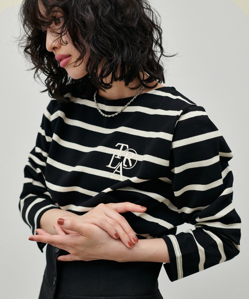 LARUTA(ラルータ)の「【LARUTA】厚盛りちびロゴ刺繍ロンT(Tシャツ/カットソー・レディース・アイボリー/ブラック/グリーン/ブラウン/オフホワイト・FREE)」の16枚目の写真