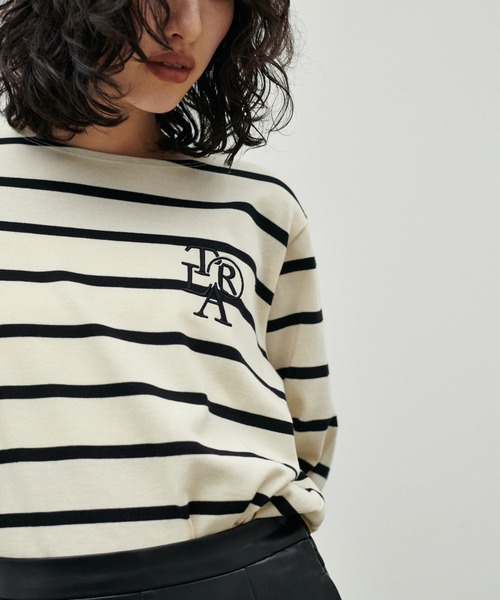LARUTA(ラルータ)の「【LARUTA】厚盛りちびロゴ刺繍ロンT(Tシャツ/カットソー・レディース・アイボリー/ブラック/グリーン/ブラウン/オフホワイト・FREE)」の7枚目の写真
