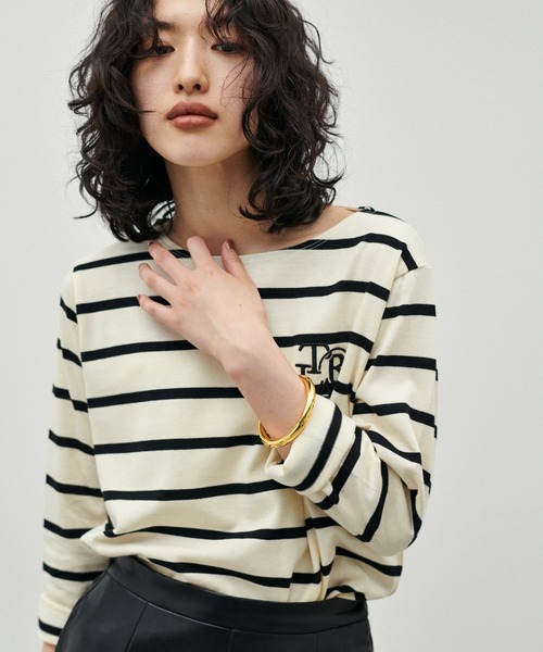 LARUTA(ラルータ)の「【LARUTA】厚盛りちびロゴ刺繍ロンT(Tシャツ/カットソー・レディース・アイボリー/ブラック/グリーン/ブラウン/オフホワイト・FREE)」の8枚目の写真