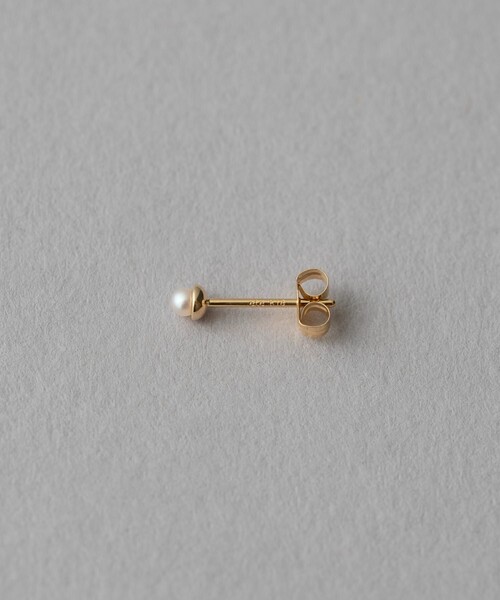 ete（エテ）の「○[ピース] K10YG ダイヤモンド パール ピアス（ピアス