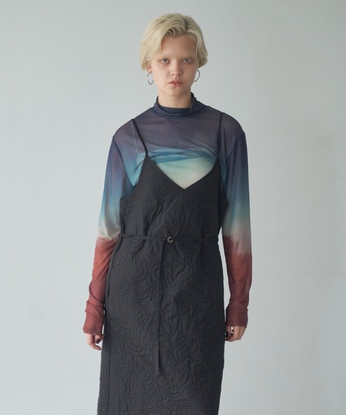 Happy John（ハッピージョン）の「quilting cami dress/キルティングキャミワンピース（ワンピース・レディース・ブラック/チャコールグレー・FREE）」の9枚目の写真