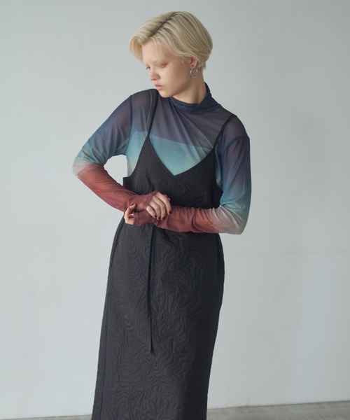 Happy John（ハッピージョン）の「quilting cami dress/キルティングキャミワンピース（ワンピース・レディース・ブラック/チャコールグレー・FREE）」の10枚目の写真