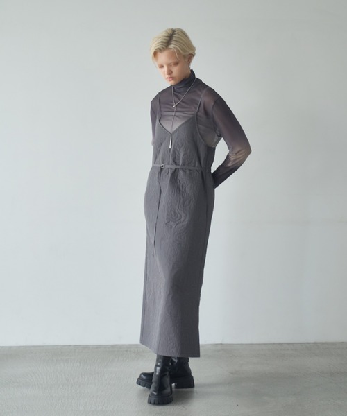 Happy John（ハッピージョン）の「quilting cami dress/キルティングキャミワンピース（ワンピース・レディース・ブラック/チャコールグレー・FREE）」の18枚目の写真