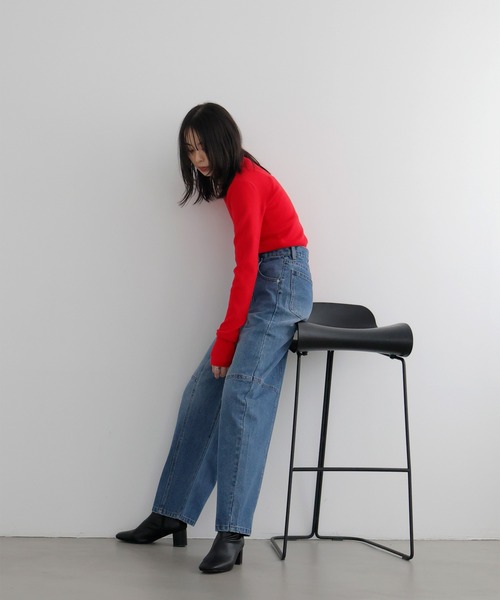 LIAN（リアン）の「センターシームカーブデニムパンツ（デニムパンツ・レディース・グレー/ブラック/ブルー/インディゴブルー・MEDIUM/SMALL）」の15枚目の写真