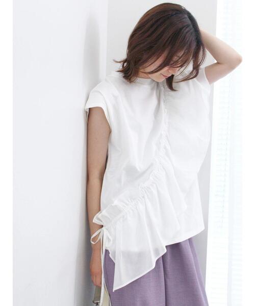 Samansa Mos2 blue(サマンサモスモスブルー)の「◎フリルドッキングプルオーバー(Tシャツ/カットソー・レディース・ブルー/オフホワイト/ブラック・F)」の18枚目の写真