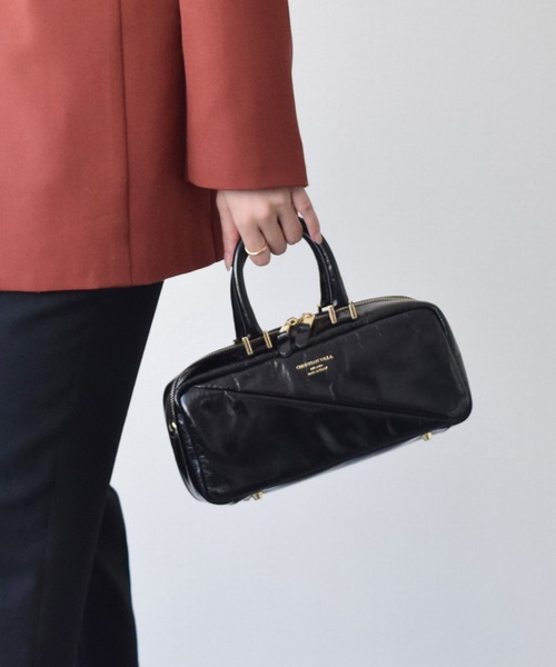 CHRISTIAN VILLA】ミディアムサイズレザーハンドルバッグ(Q46482