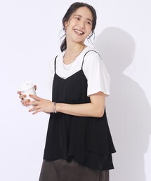 DRESKIP | 【セットアップ可/洗える/接触冷感】さらさらぷるん ティアードキャミソール(タンクトップ)