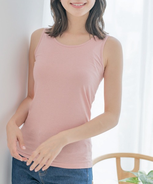 Jayro(ジャイロ)の「コーマ糸タンクトップ(タンクトップ・レディース・ホワイト系その他/グリーン/ピンク/ベージュ/ネイビー/イエロー/ブラック/グレー/ブルー・L/M)」の9枚目の写真
