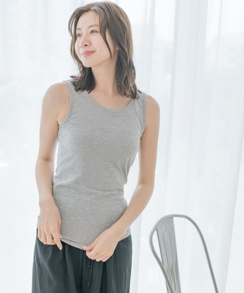 Jayro(ジャイロ)の「コーマ糸タンクトップ(タンクトップ・レディース・ホワイト系その他/グリーン/ピンク/ベージュ/ネイビー/イエロー/ブラック/グレー/ブルー・L/M)」の12枚目の写真