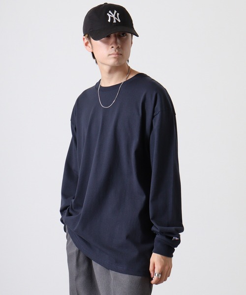 JEMORGAN(ジェーイーモーガン)の「JEMORGAN 天竺クルーネックL/S-T(Tシャツ/カットソー・メンズ・杢グレー/ブラック/オフホワイト/ネイビー/モカ/オレンジ/パープル/グリーン・L/M/XL)」の6枚目の写真