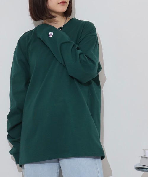 JEMORGAN(ジェーイーモーガン)の「JEMORGAN 天竺クルーネックL/S-T(Tシャツ/カットソー・メンズ・杢グレー/ブラック/オフホワイト/ネイビー/モカ/オレンジ/パープル/グリーン・L/M/XL)」の5枚目の写真