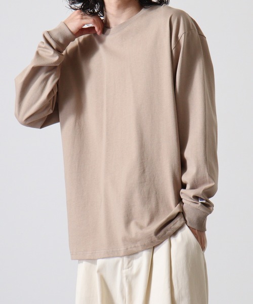 JEMORGAN(ジェーイーモーガン)の「JEMORGAN 天竺クルーネックL/S-T(Tシャツ/カットソー・メンズ・杢グレー/ブラック/オフホワイト/ネイビー/モカ/オレンジ/パープル/グリーン・L/M/XL)」の4枚目の写真