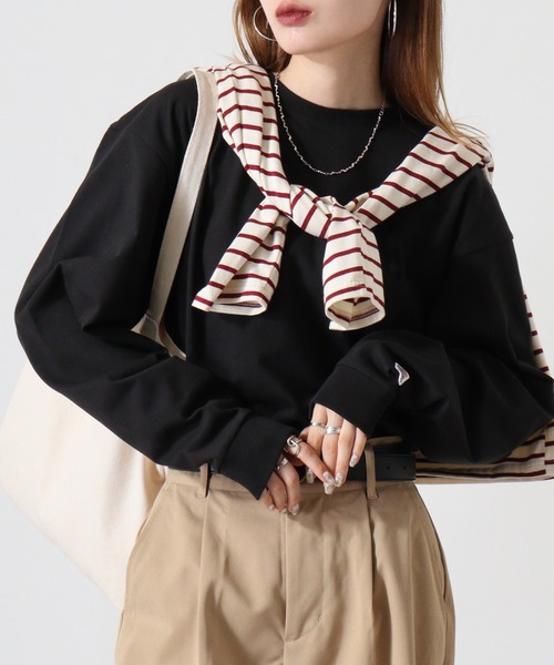 JEMORGAN(ジェーイーモーガン)の「JEMORGAN 天竺クルーネックL/S-T(Tシャツ/カットソー・メンズ・杢グレー/ブラック/オフホワイト/ネイビー/モカ/オレンジ/パープル/グリーン・L/M/XL)」の17枚目の写真