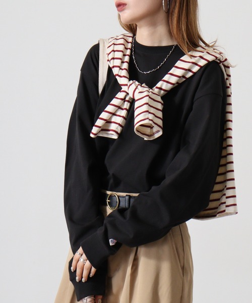 JEMORGAN(ジェーイーモーガン)の「JEMORGAN 天竺クルーネックL/S-T(Tシャツ/カットソー・メンズ・杢グレー/ブラック/オフホワイト/ネイビー/モカ/オレンジ/パープル/グリーン・L/M/XL)」の18枚目の写真