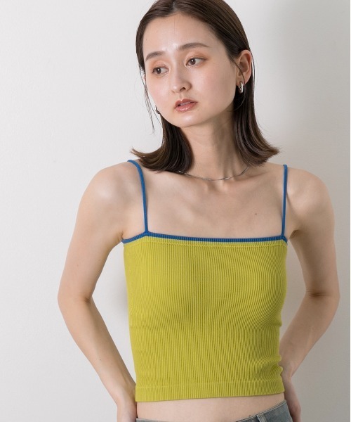 ad thie（アドティエ）の「カップ付き バイカラーキャミソール（キャミソール・レディース・ブラウン/グリーン/ブラック・FREE）」の15枚目の写真