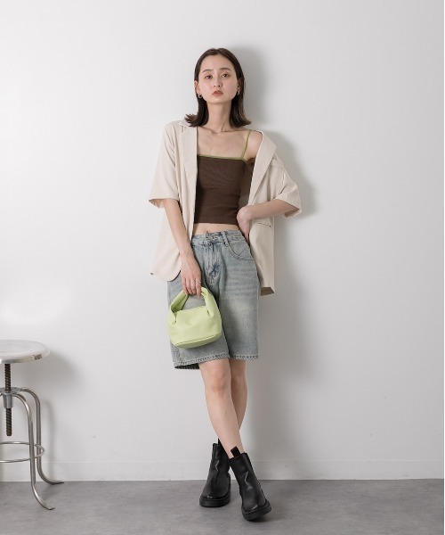 ad thie（アドティエ）の「カップ付き バイカラーキャミソール（キャミソール・レディース・ブラウン/グリーン/ブラック・FREE）」の19枚目の写真