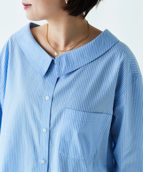 le.coeur blanc（ルクールブラン）の「抜き衿デザインブラウス（シャツ/ブラウス・レディース・ブルー系その他2/オフホワイト・38）」の22枚目の写真