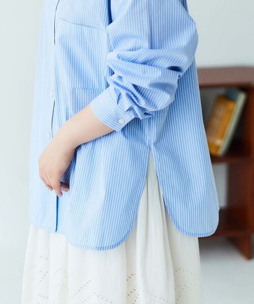 le.coeur blanc（ルクールブラン）の「抜き衿デザインブラウス（シャツ/ブラウス・レディース・ブルー系その他2/オフホワイト・38）」の21枚目の写真