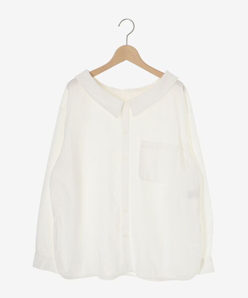 le.coeur blanc（ルクールブラン）の「抜き衿デザインブラウス（シャツ/ブラウス・レディース・ブルー系その他2/オフホワイト・38）」の14枚目の写真