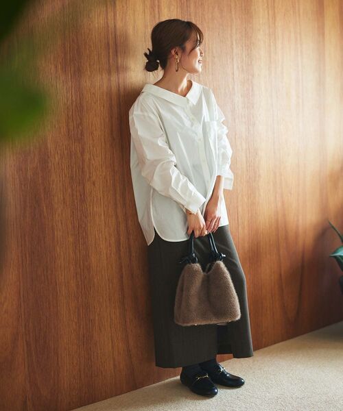 le.coeur blanc（ルクールブラン）の「抜き衿デザインブラウス（シャツ/ブラウス・レディース・ブルー系その他2/オフホワイト・38）」の3枚目の写真