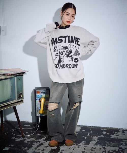 PBLIM（ページボーイリム）の「《UNISEX》キャットニット（ニット/セーター・レディース・ブルー/チャコールグレー/オフホワイト/ブラウン・FREE）」の9枚目の写真