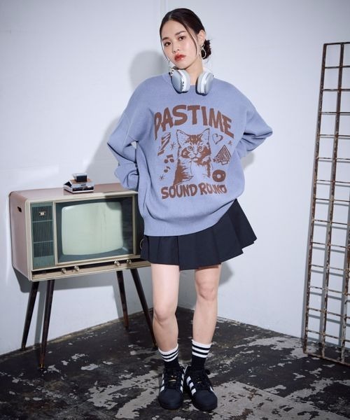 PBLIM（ページボーイリム）の「《UNISEX》キャットニット（ニット/セーター・レディース・ブルー/チャコールグレー/オフホワイト/ブラウン・FREE）」の15枚目の写真