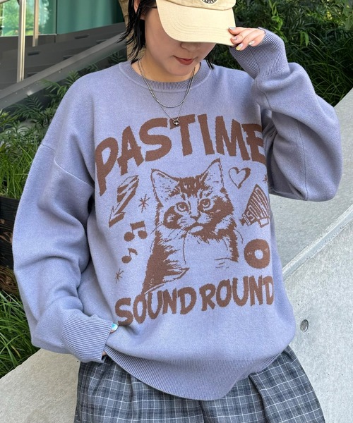 PBLIM（ページボーイリム）の「《UNISEX》キャットニット（ニット/セーター・レディース・ブルー/チャコールグレー/オフホワイト/ブラウン・FREE）」の7枚目の写真